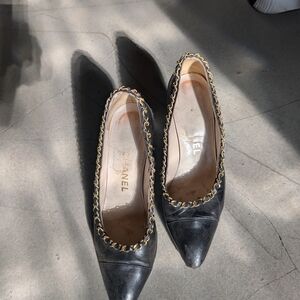 CHANEL Black and Gold Women's Shoes